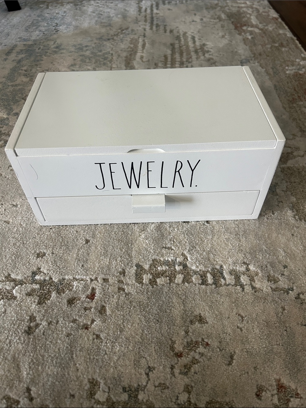 Rae Dunn White 'JEWELRY' Wooden Jewelry Box